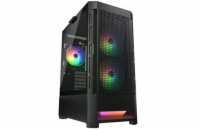 COUGAR PC skříň DUOFACE Black Mid Tower Airflow Front Panel TG Left Panel 2 x ARGB 140mm & 1x 120mm Fans