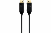 PremiumCord Optický DisplayPort 1.4 přípojný kabel M/M, zlacené konekt. 25m
