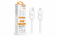 Datový kabel ALIGATOR POWER 30W, USB-C/Lightning 3A 1,5m, bílý