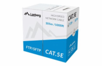 LANBERG LAN KABEL CAT.5E FTP 305M PEVNÝ CU ŠEDÝ CPR + FLUKE PASSED 