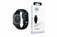 3mk Silicone Watch Strap pro Apple 42/44/45/49 mm Black