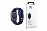 3mk Silicone Watch Strap pro Apple 42/44/45/49 mm Ocean Blue
