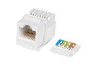 XtendLan Keystone jack RJ45, zaklapávací, CAT5e, UTP, instalace bez nástrojů, bílý