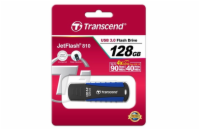 Transcend 128GB JetFlash 810 USB 3.1 (Gen 1) flash disk, černo/modrý, odolá nárazu, tlaku, prachu i vodě