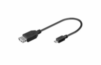 PremiumCord USB redukce kabel USB A/female - Micro USB/male 20cm OTG