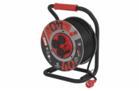 Venkovní prodlužovací kabel na bubnu 40m / 4 zás. / černý / guma-neopren / 230V / 2,5mm2