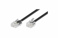 Kabel telefonní rovný 8P4C plug - 6P4C plug 10m - černý