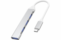 PremiumCord Hub USB-C na USB3.2 A + 3x USB2.0 A, hliníkové pouzdro