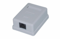 EuroLan UTP zásuvka na omítku, 1x RJ45, bílá, Cat.5e svorkovnice