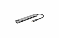 Epico 7v1 Multimedi Hub 8K s USB-C konekt. - šedá