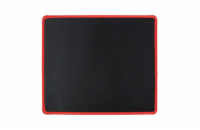 DeTech Podložka pod myš L16, 210 x 250 x 2mm - černá, okraje červené Herní podložka pod myš, Rozměry: 210 x 250 x 2mm, Protiskluzový gumový kryt