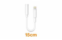 Aligator adaptér Lightning / 3,5mm Jack, bílé Audio adaptér Aligator Lightning / 3,5mm Jack, 15cm, bílý