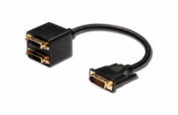 PremiumCord Splitter DVI-D (24+1) male => 2x DVI-D (24+1) female pro propojení PC a dvou monitorů