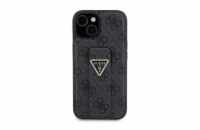 Guess PU Grip Stand 4G Strass Triangle Metal Logo Zadní Kryt pro iPhone 15 Představujeme Guess PU Grip Stand 4G Strass Triangle Metal Logo - dokonalý obal pro váš telefon, který spojuje praktičnost, 