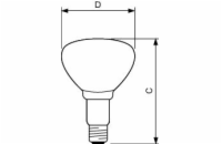 Žárovka PHILIPS BR125 IR 250W E27 Red