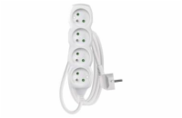 Prodlužovací kabel 1,5m / 4 zásuvky / bílý / PVC / 1mm2