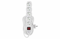 Prodlužovací přívod s vypínačem 5z. 10m, 3 x 1mm2, bílý  P1510
