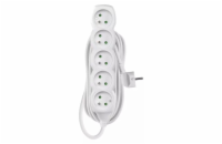 EMOS Prodlužovací přívod kabel 5 zásuvek 5m, bílý, PVC, 1,5mm2
