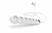 CONNECT IT prodlužovací kabel 230 V, 6 zásuvek, 3 m, s vypínačem (bílý)