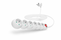 CONNECT IT prodlužovací kabel 230 V, 6 zásuvek, 5 m, s vypínačem (bílý)