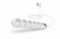 CONNECT IT prodlužovací kabel 230 V, 6 zásuvek, 2 m, s vypínačem (bílý)