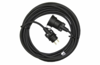 Venkovní prodlužovací kabel 15m / 1 zásuvka / černý / guma / 230 V / 1,5mm2