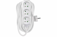 Prodlužovací kabel 10 m / 3 zásuvky / bílý / PVC / 1,5 mm2 