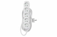 Prodlužovací kabel 7 m / 5 zásuvek / bílý / PVC / 1,5 mm2