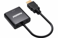 PremiumCord khcon-54 PremiumCord převodník HDMI na VGA se zvukem 3,5mm stereo jack, černá