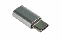 PREMIUMCORD Adaptér USB 3.1 C/male - USB 2.0 Micro-B/female, stříbrný