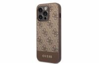 Guess PU 4G Stripe Zadní Kryt pro iPhone 14 Pro Brown Guess PU 4G Stripe zadní kryt je dokonalý doplněk pro váš telefon i váš outfit, který kombinuje funkčnost a styl v jednom.Je vyrobený z kombinace