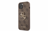 Guess PU 4G Metal Logo Zadní Kryt pro iPhone 13 Brown  Guess prémiový ochranný kryt telefonu s motivem Guess, který nejen že váš telefon perfektně ochrání, ale také svým povedeným designem a použitým