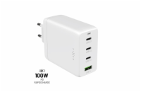 Síťová GaN nabíječka FIXED s 3xUSB-C a USB/100W