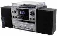 Soundmaster Elite line MCD5600SW/ Gramofon/ CD/ 2x kazeta/ BT/ DAB+/ MP3/ 2x5W/ Stříbrno-černá