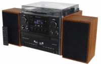 Soundmaster Elite line MCD5600BR/ Gramofon/ CD/ 2x kazeta/ BT/ DAB+/ MP3/ 2x5W/ Hnědo-černá