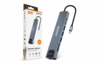 Aligator Dokovací stanice USB-C / Hub 8v1 (USB-C / 2xUSB / SD / MicroSD/ HDTV / RJ45) AHUB001