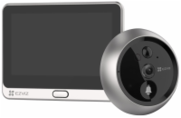 EZVIZ chytrý dveřní videotelefon DP2 2K/ Wi-Fi/ kamera 2304 x 1296/ H.265/ kukátko/ zvonek/ IR do 5m/ PIR/ LCD 4,3"