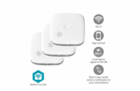 NEDIS Wi-Fi chytrý detektor kouře/ napájení z baterie/ hlasitost 85 dB/ výdrž snímače 10 let/ Android/ iOS/ 3ks/ bílý