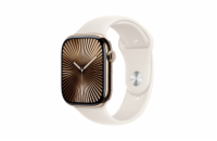 Apple Watch S10 Cell/42mm/Gold/Sport Band/Starlight/-M/L