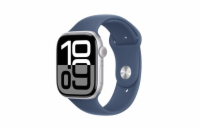 Apple Watch S10 Cell/42mm/Silver/Sport Band/Denim/-S/M