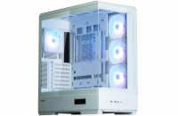 Zalman skříň P50 DS / Middle Tower / 4x120mm ARGB fan / 2x USB 3.0 / USB-C / panoramatická / bílá