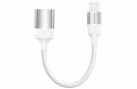 SWISSTEN OTG ADAPTÉR TEXTILE LIGHTNING (samec) / USB-A (samice) 0,12 M BÍLÝ