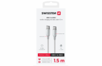 Swissten datový kabel textile ii usb-c / usb-c 1,5 m bílý