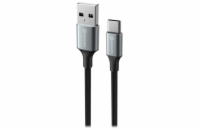 SWISSTEN DATOVÝ KABEL TEXTILE II USB / USB-C 1,5 M ČERNÝ