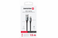 SWISSTEN DATOVÝ KABEL TEXTILE II USB / LIGHTNING 1,5 M ČERNÝ