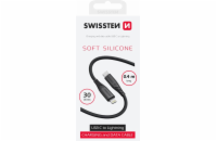 SWISSTEN DATOVÝ KABEL SOFT SILICONE USB-C / LIGHTNING 0,4 M ČERNÝ