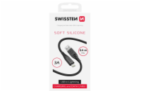 SWISSTEN DATOVÝ KABEL SOFT SILICONE USB-A / LIGHTNING 0,4 M ČERNÝ