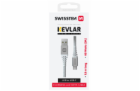 Swissten datový kabel kevlar usb / usb-c 1,5 m bílý