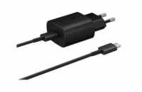 Samsung Nabíječka 25W + Datový kabel USB-C/USB-C (Bulk) - černá Samsung Cestovní nabíječka 25W EP-TA800EBE + Datový kabel USB-C/USB-C EP-DG980BBE