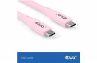Club3D Kabel USB-C 4.0, 20Gbps, 4K60Hz, PD 240W, 2m, růžová
